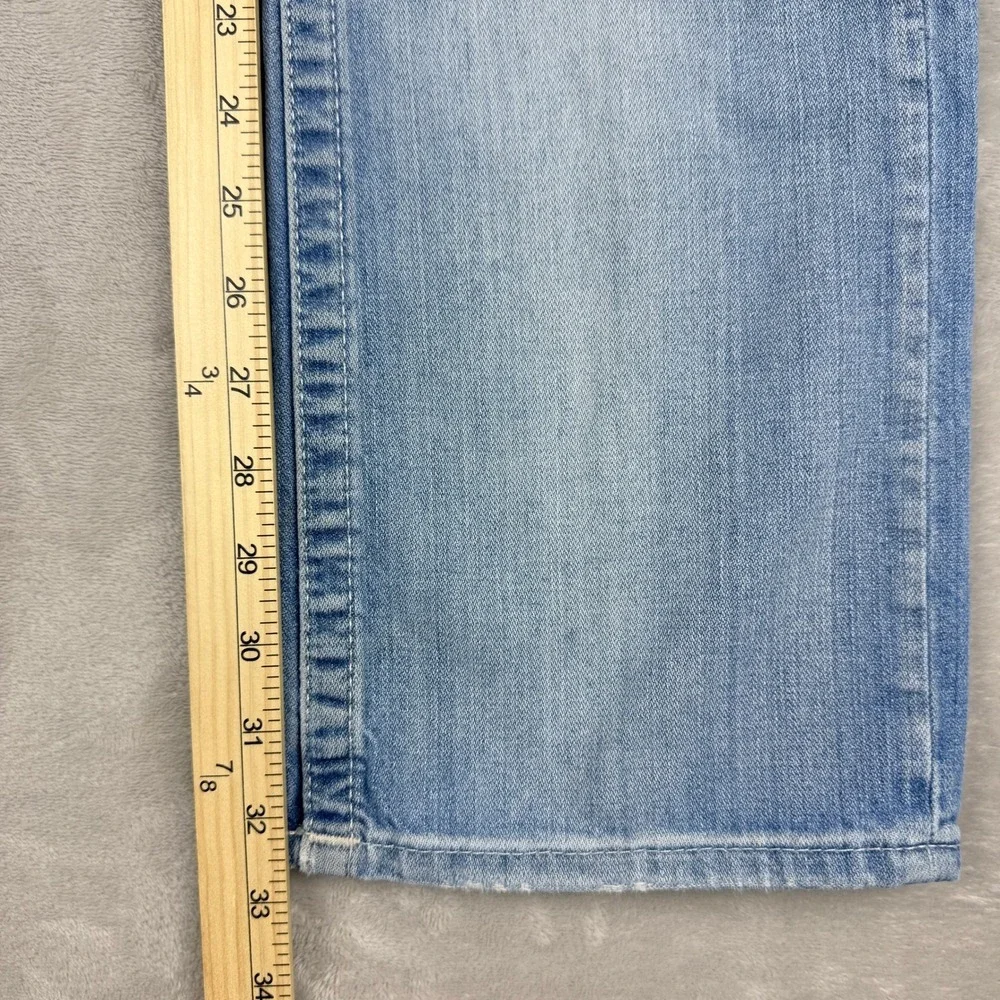 True Religion Straight Leg Jeans Men 30 (32x32.5) Blue Thrashed Grunge Steet Y2K